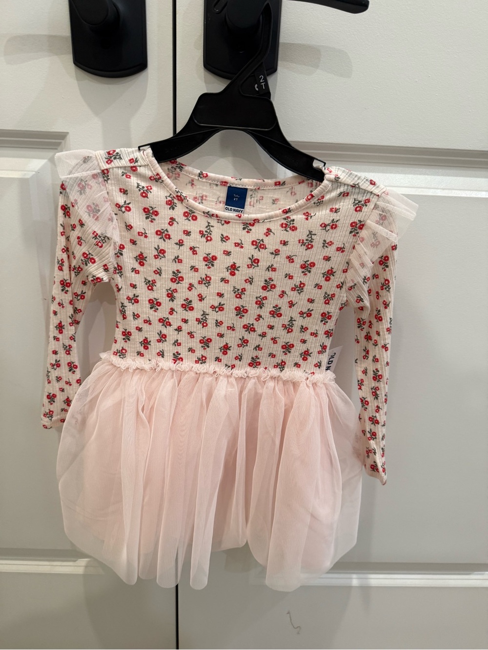 NWT Toddler Girl Floral Top with Pink Tulle Skirt Dress